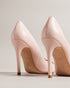 TELIAH-Shoes-Make a lasting impression with the chic and sophisticated TELIAH heels. Their top grain leather construction offers durability and comfort, while the bow embellishment adds a touch of elegance. Perfect for any special occasion, these heels are easy to slip on and will quickly become your go-to choice for effortlessly cool style.By purchasing this product, you are supporting responsible leather manufacturing through the Leather Working Group. Court heels Top grain leather Closed pointed toe Bow